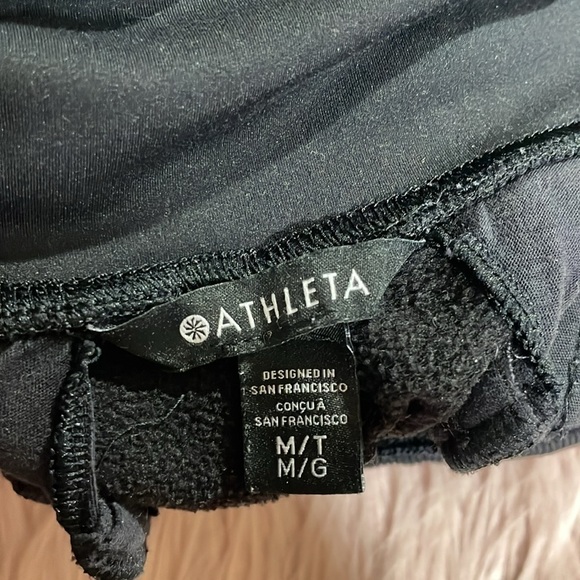 ATHLETA Retroplush Velvet Straight Leg Pant Black Tall fit - Picture 3 of 10